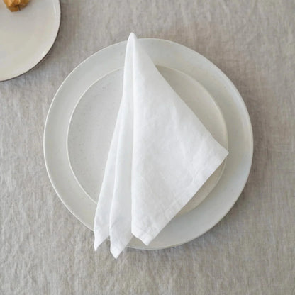 White Lightweight lino servetėlių rinkinys 2 vnt. — naturalusdrabuziai.lt