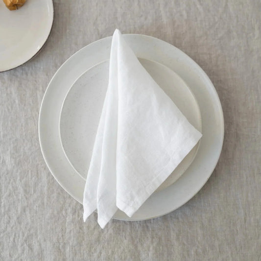 White Lightweight lino servetėlių rinkinys 2 vnt. — naturalusdrabuziai.lt
