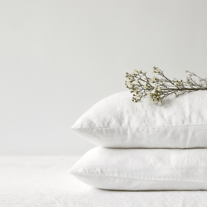 White lino pagalvės užvalkalas — naturalusdrabuziai.lt