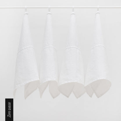 Zero Waste Optical White lino virtuvinė servetės rinkinys 4 vnt. — naturalusdrabuziai.lt